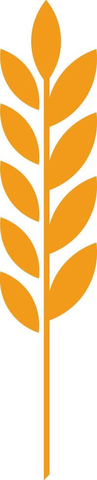 Minimalist illustration featuring an orange wheat stalk thriving against a clean white background, symbolizing agriculture, farming, and wholesome, healthy food choices vector