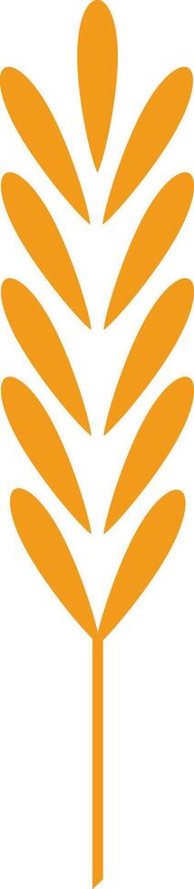 Orange wheat stalk icon representing agriculture, farming, and harvest, featuring a simple yet evocative design that captures the essence of food production and natural growth vector
