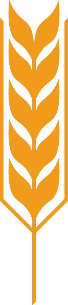 Simple and evocative orange wheat stalk icon symbolizing agriculture, farming, food production, and healthy eating, conveying a sense of growth, abundance, and natural sustenance vector