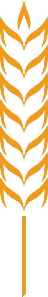 Orange stylized wheat stalk icon representing agriculture, farming, and healthy organic food, set against a clean white background, capturing the essence of nature and nourishment vector