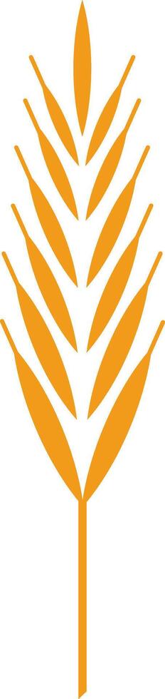 Orange wheat stalk icon symbolizing farming, harvest, and the importance of grains in food supply, suitable for logos or branding related to agriculture and bakery vector