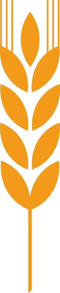 Orange wheat stalk icon symbolizing agriculture, healthy food, and organic products, showcasing the essence of farming and harvest, isolated against a clean white background vector