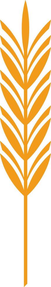 Minimalist illustration of a single orange wheat stalk symbolizing farming, harvest, and the food industry, isolated on a white background vector
