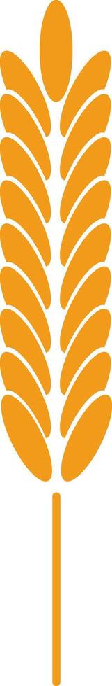Orange stylized wheat stalk icon symbolizing agriculture, farming, and healthy organic food, set against a clean white background, emphasizing natural growth and nutrition vector