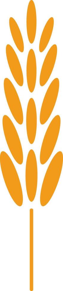 Minimalist illustration featuring a stylized orange wheat stalk, symbolizing agriculture, farming, healthy food, and organic products, evoking a sense of natural growth and sustainability vector