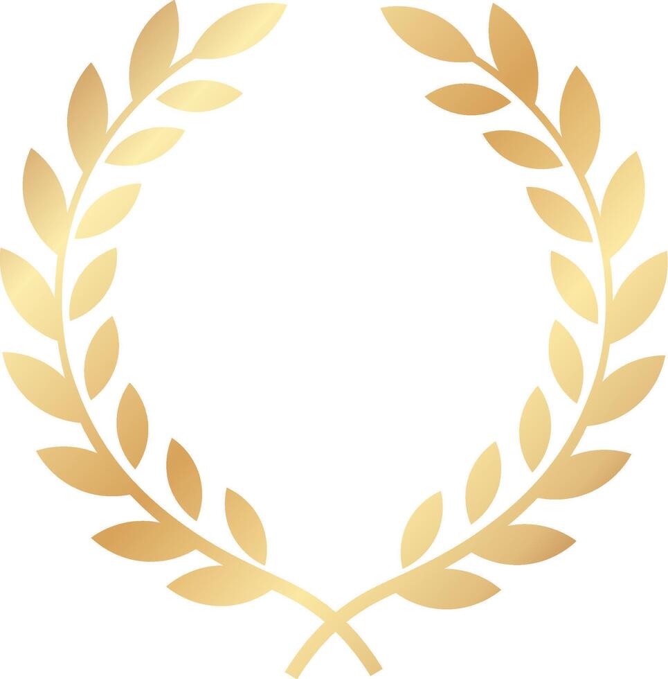 Circular golden laurel wreath symbolizing success, achievement, and victory, ideal for awards, logos, and emblems representing triumph and excellence vector