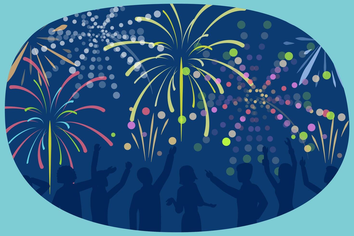 3D Isometric Flat Conceptual Illustration of Firework Background, Holiday or Birthday Celebration vector