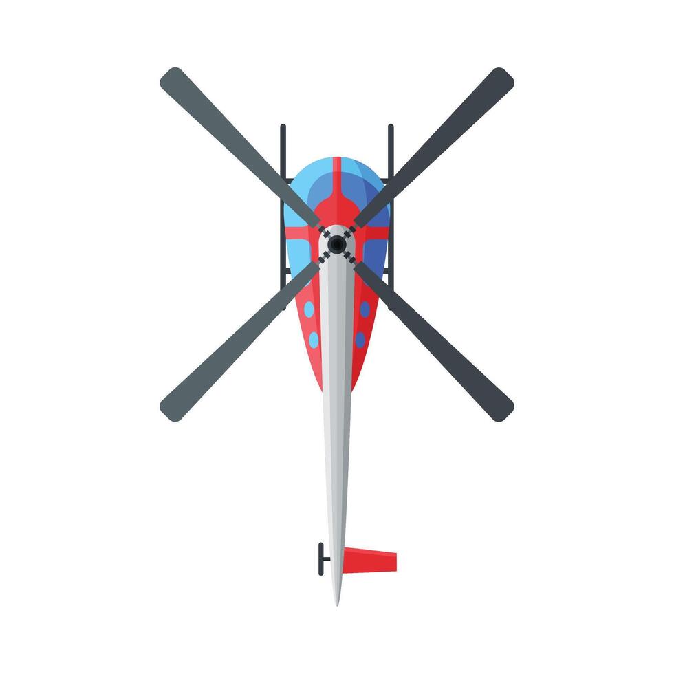 Flying Helicopter, View from Above, Air Transport Illustration vector