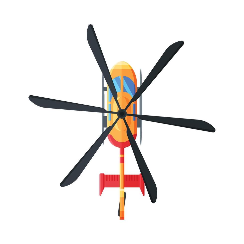 Flying Helicopter, View from Above, Civil Air Transport Illustration vector
