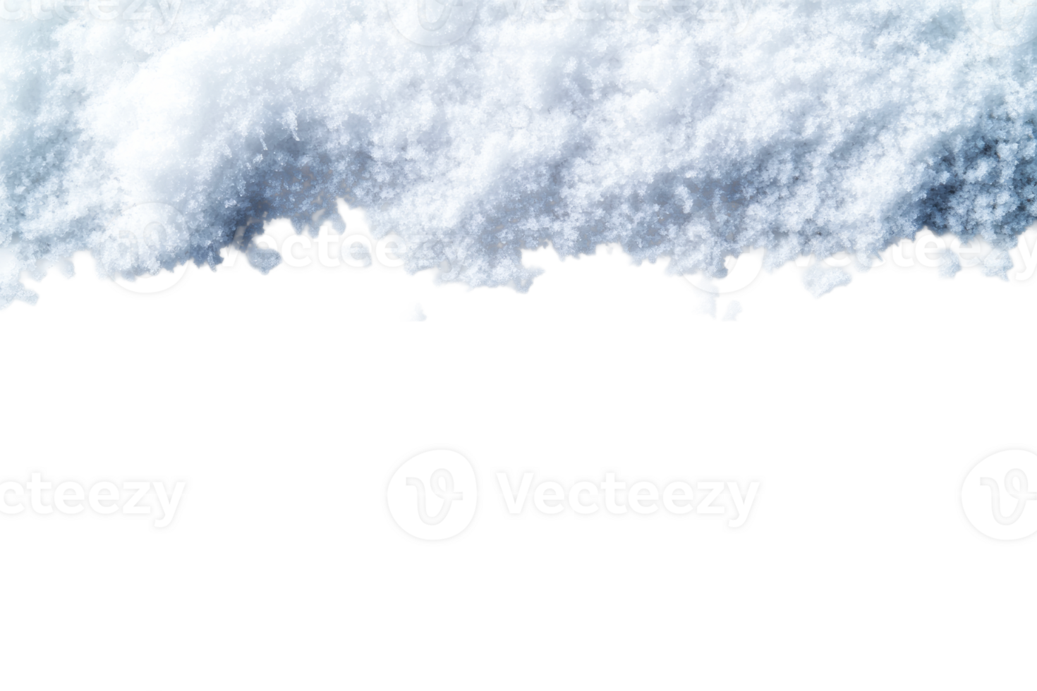 Snow accumulation on a transparent background with soft texture png