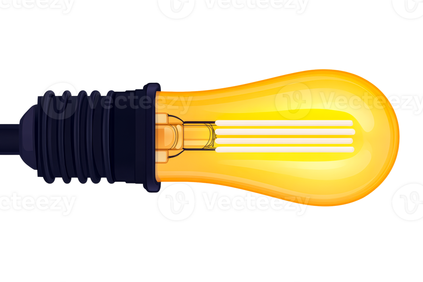 Vintage Edison style bulb with transparent background for design png
