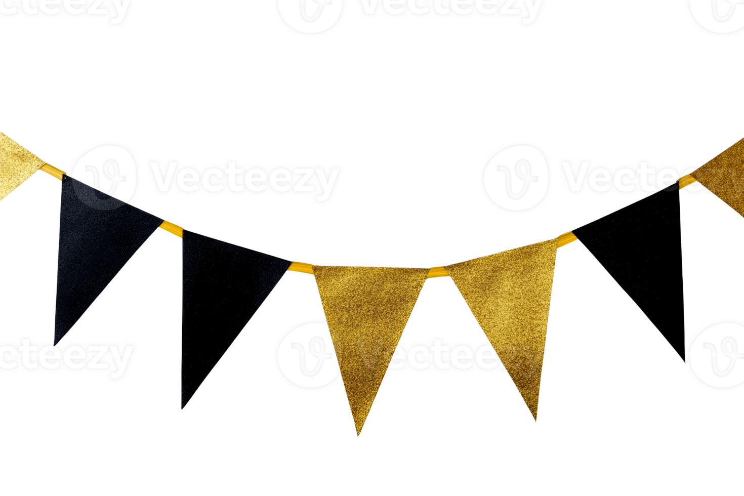 Elegant black and gold bunting for festive decorations png