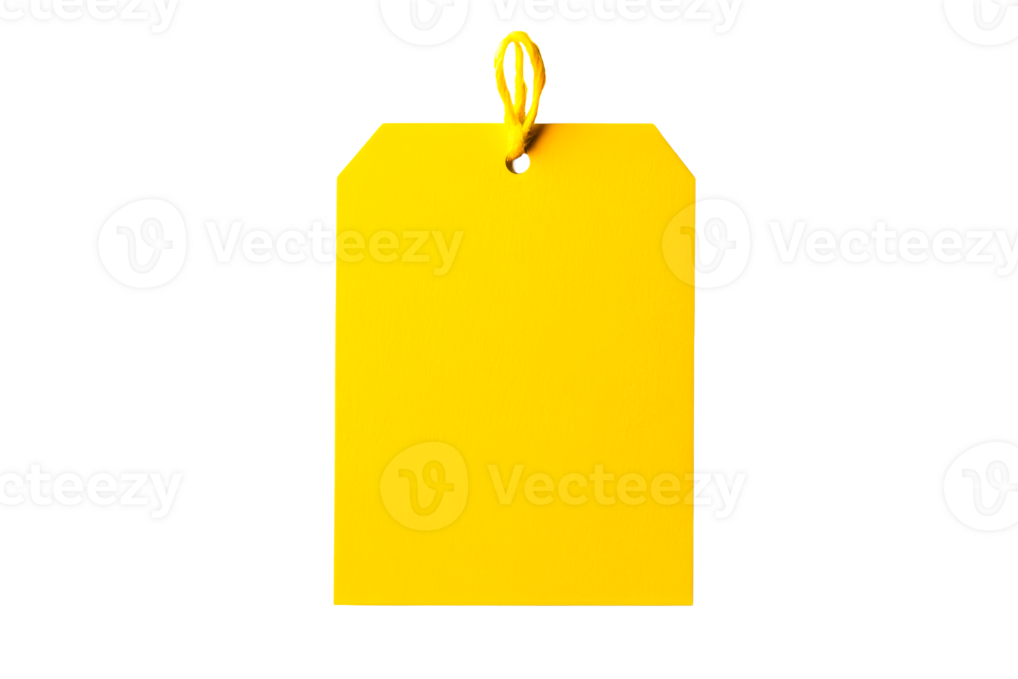Blank yellow tag with string for labeling and organization tasks png