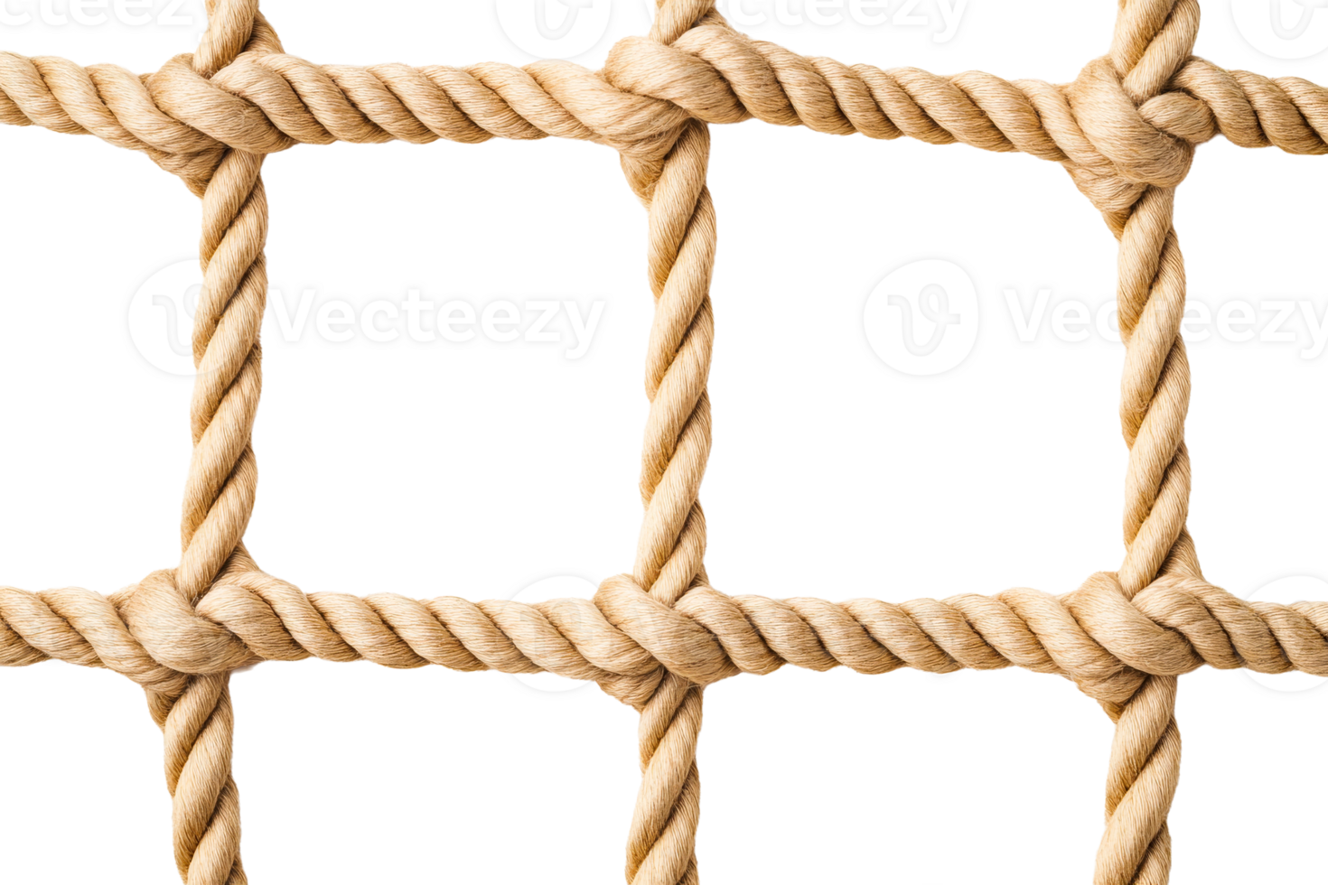 Rope net with intricate knots displayed against a clear background png