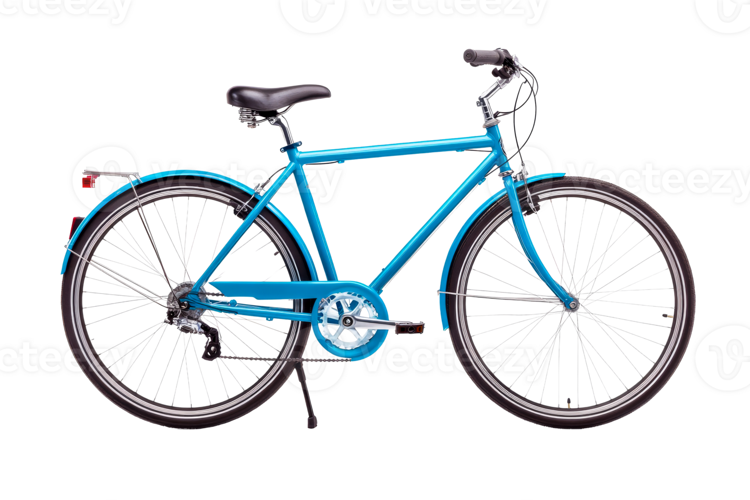 Colorful blue bicycle with sleek design on transparent background png