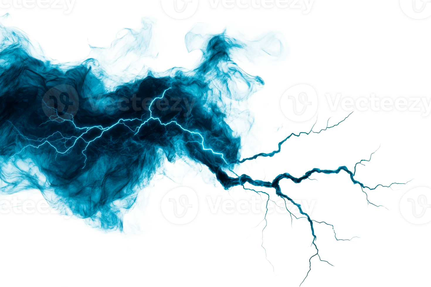 Blue lightning bolt on transparent background showcasing power png