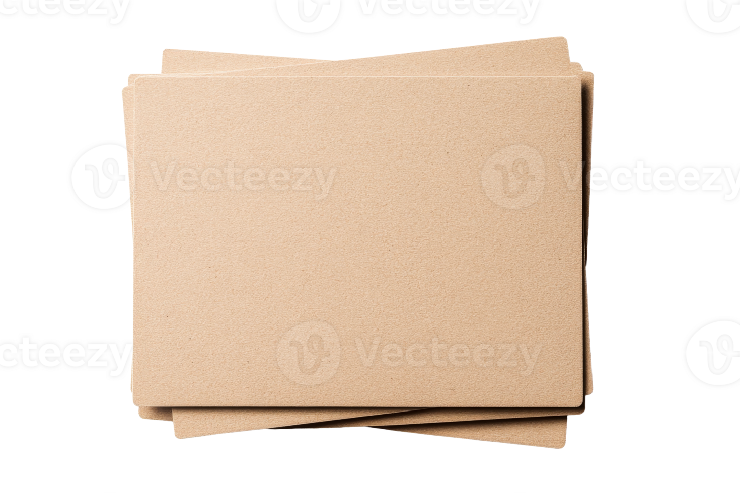 Stacked brown craft paper sheets on a transparent background png