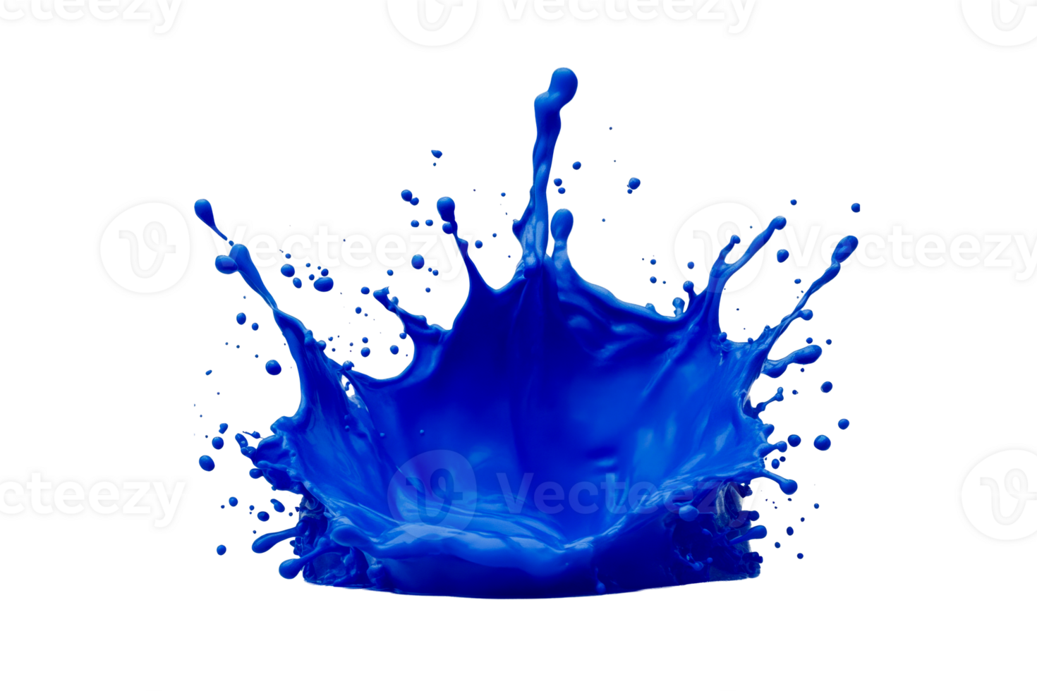 Vibrant blue paint splash creating a dynamic effect in mid air png
