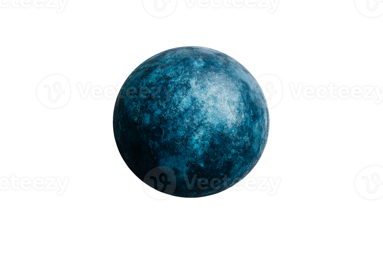 Deep blue planet with textured surface on transparent background png