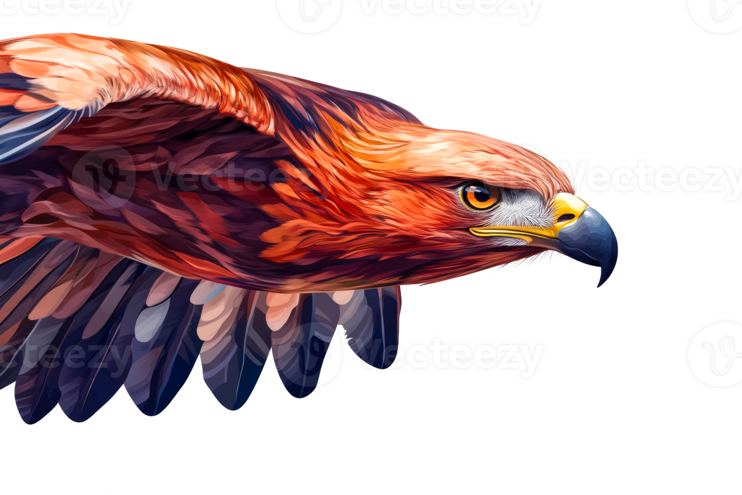 Majestic eagle soaring with powerful wings against clear backdrop png