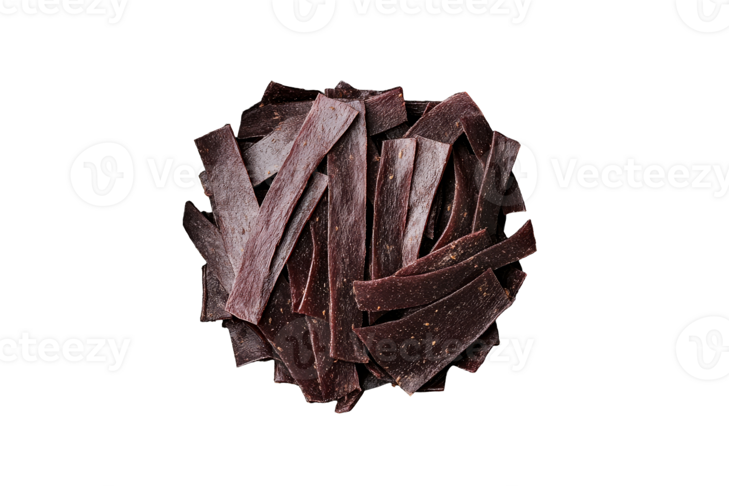 Beef jerky strips arranged neatly on a transparent background png