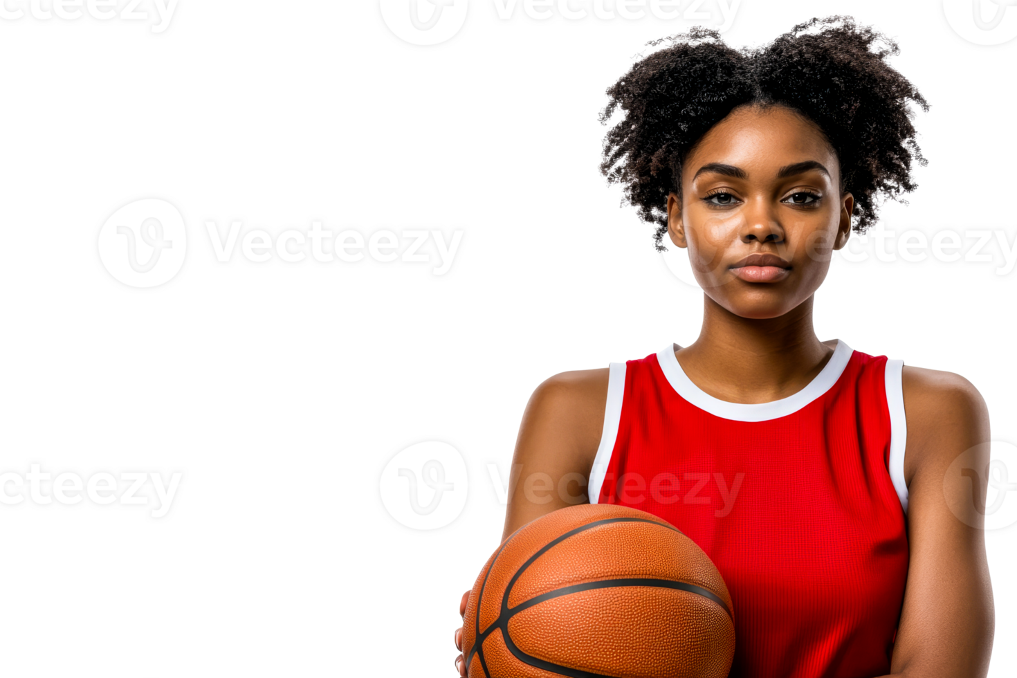 Young basketball player holding ball in training gear png