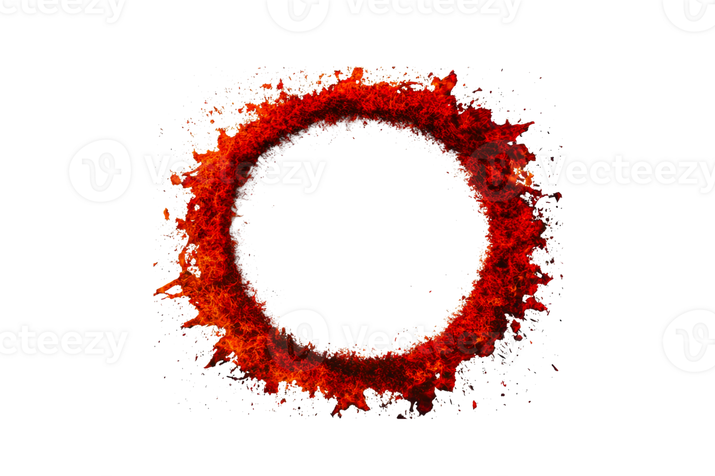 Circular red splash on transparent background for creative design png