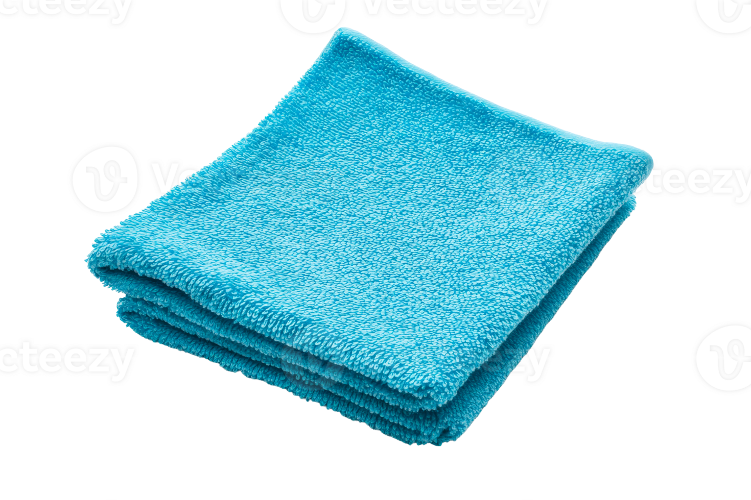 Soft blue towel folded on a transparent background for various uses png