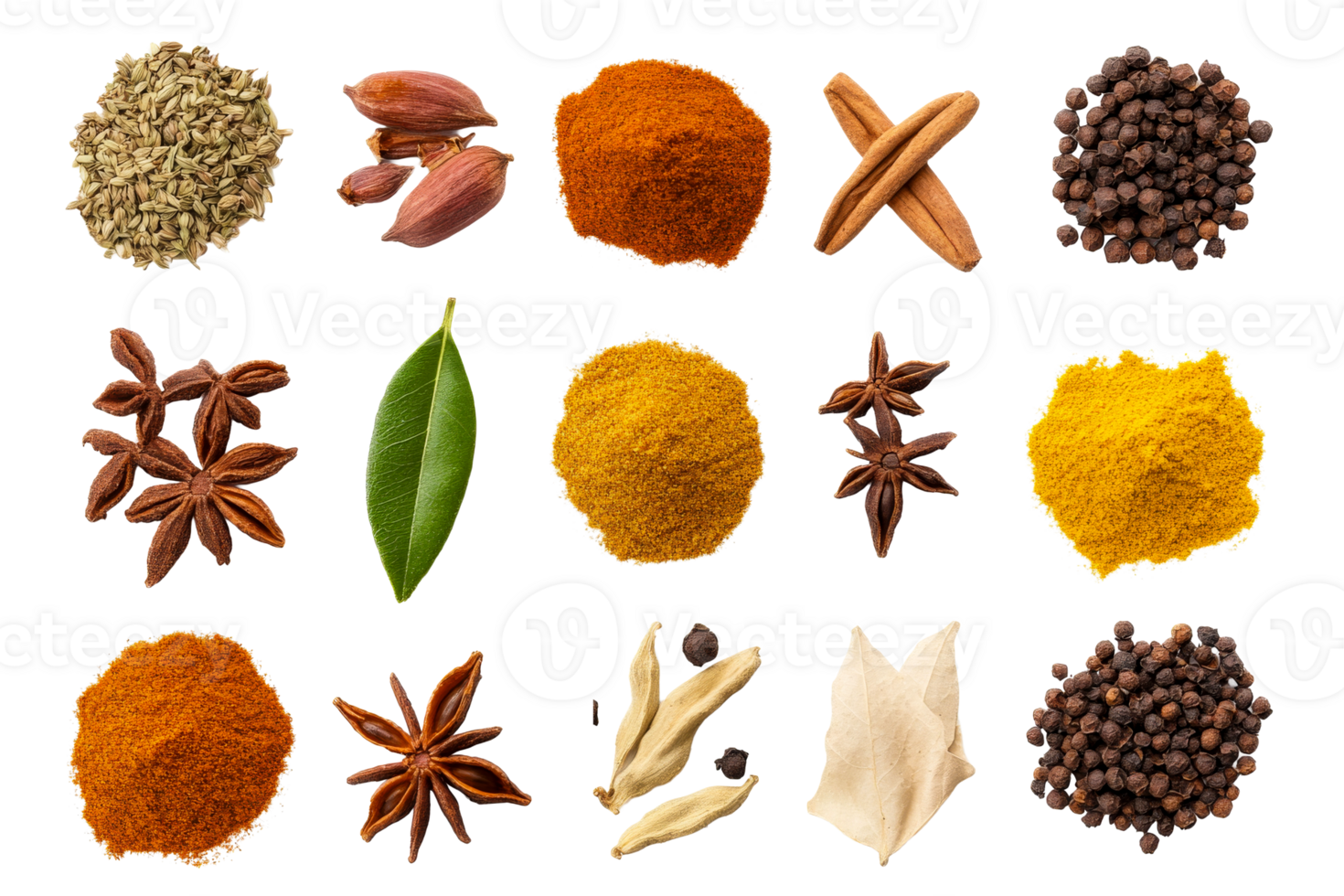 Discover diverse spices on a clear background for cooking png