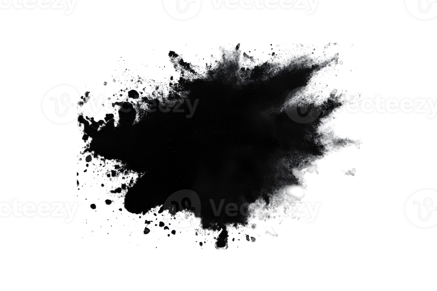 Black ink splash creating an abstract background element png
