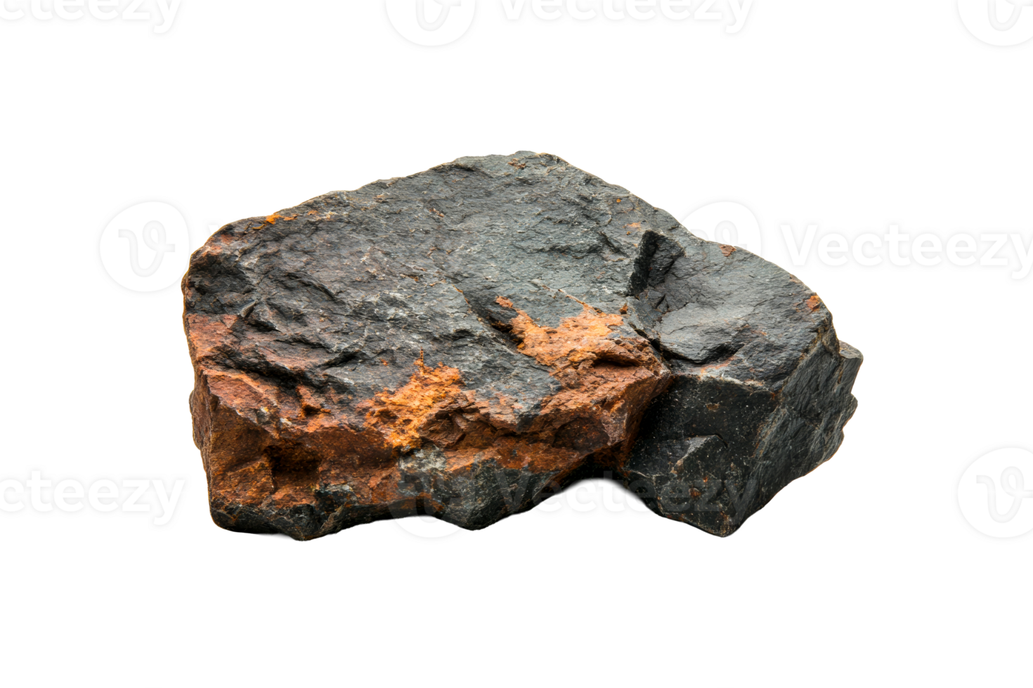 Unique rock formation with rough texture and dark colors png