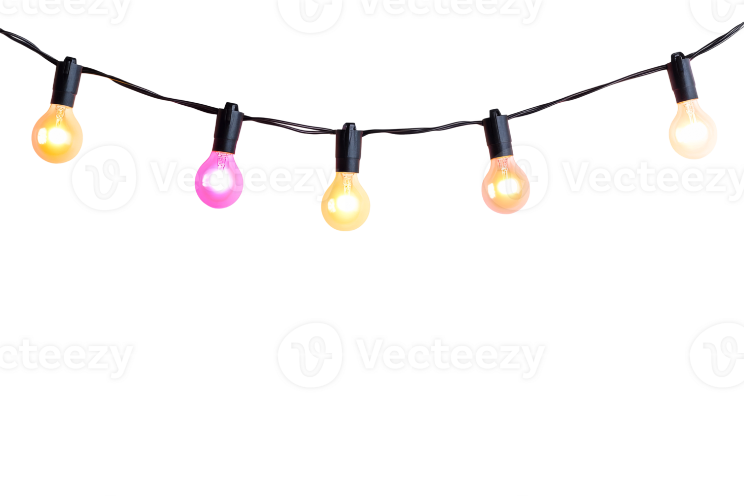 Decorative string lights with colorful bulbs for festive occasions png