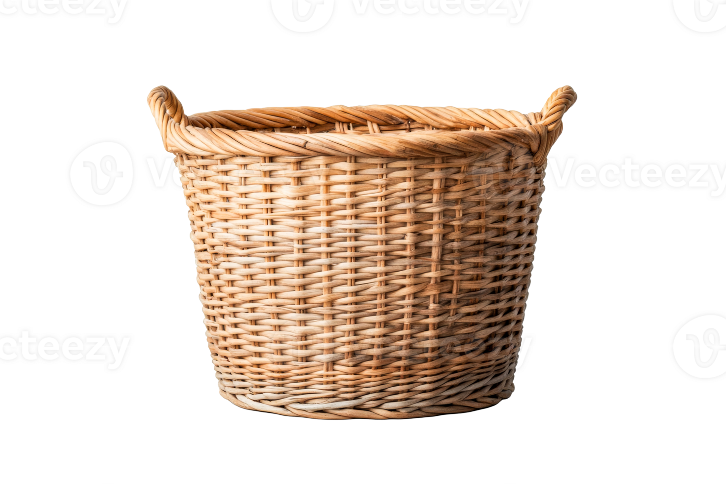 Woven basket with handles for storage and organization png