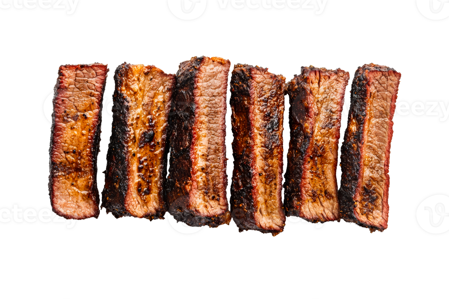 Savory beef brisket pieces arranged on a transparent background png