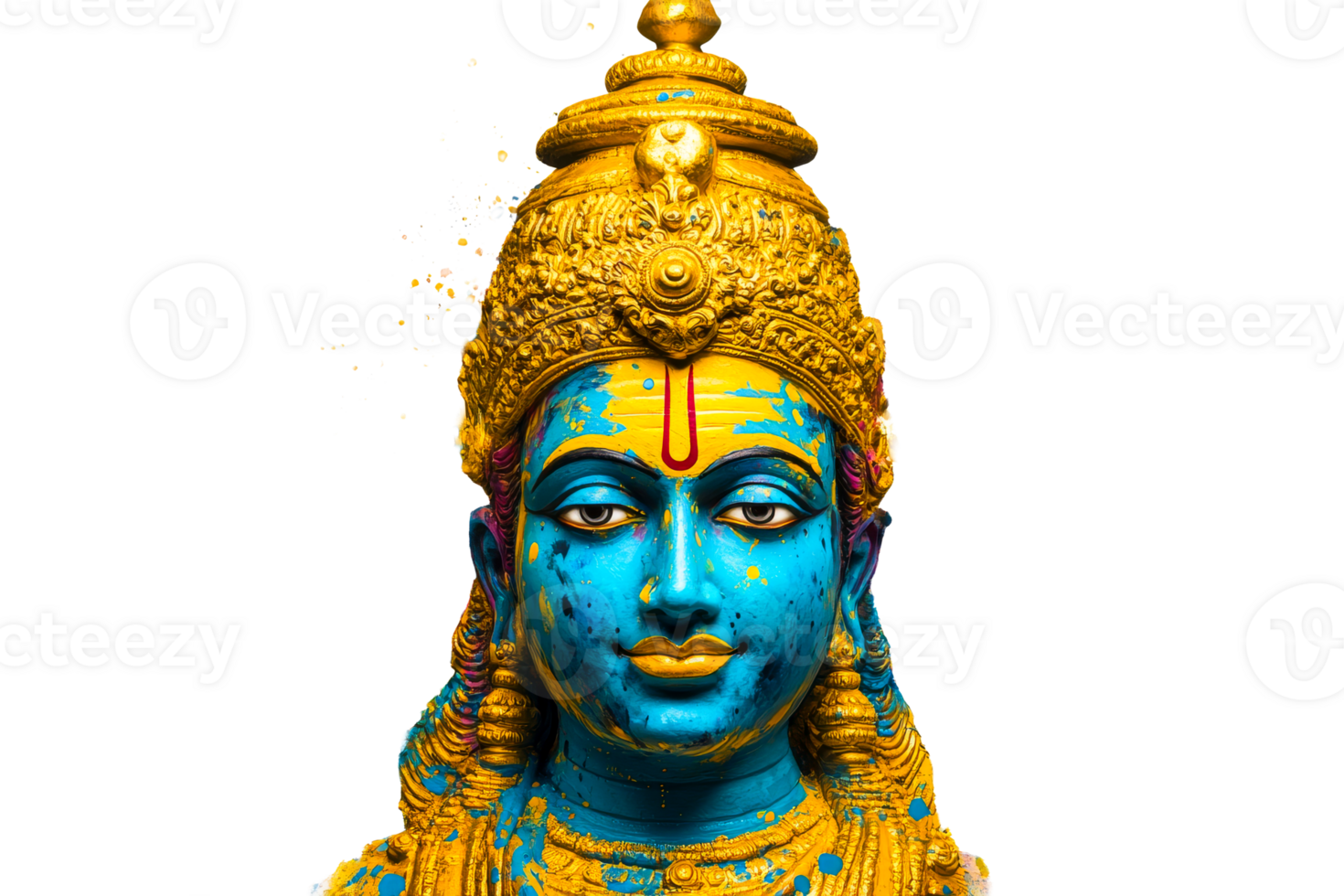 Vibrant depiction of Hindu deity with intricate details png