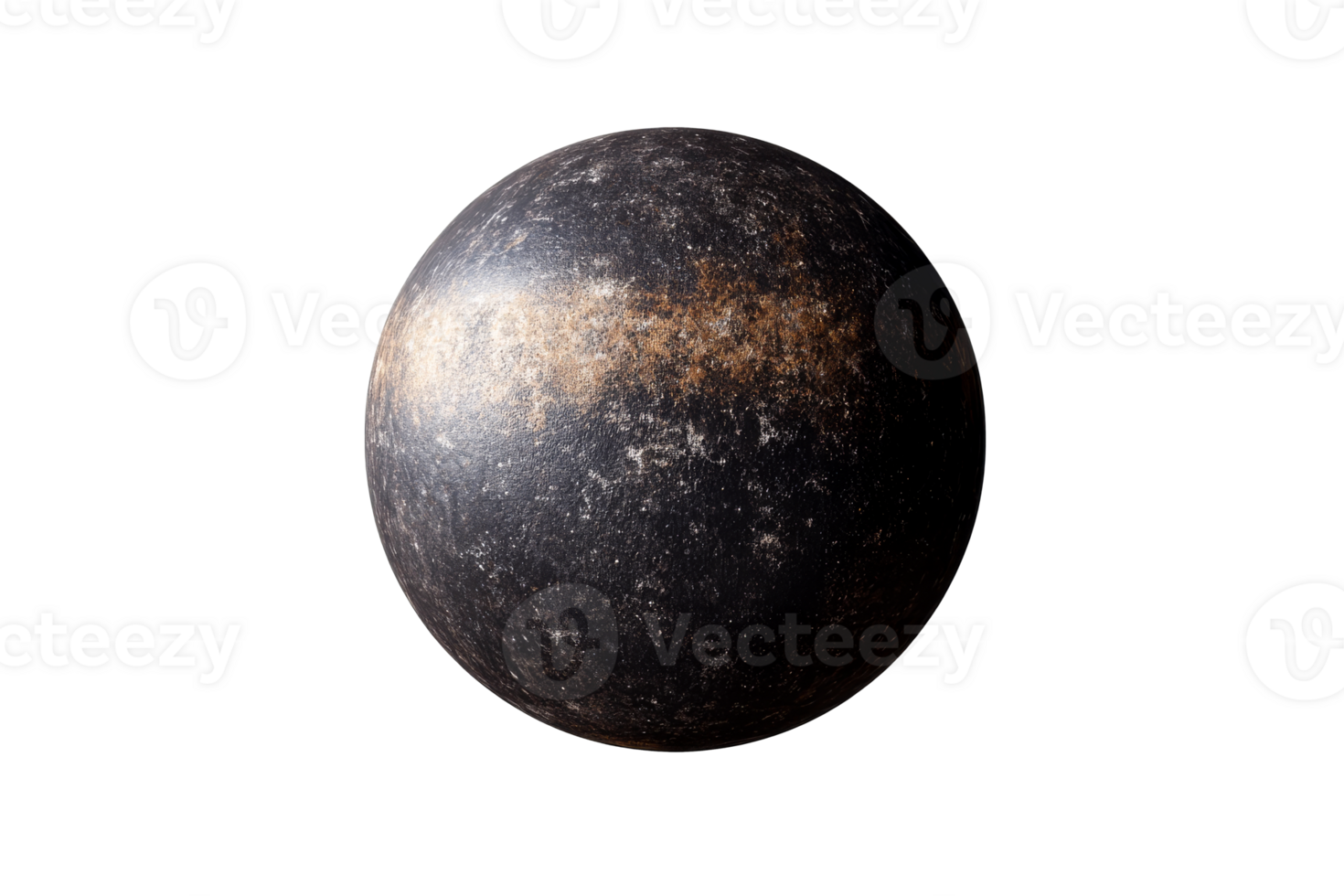 Dark textured planet with a smooth surface against a clear background png