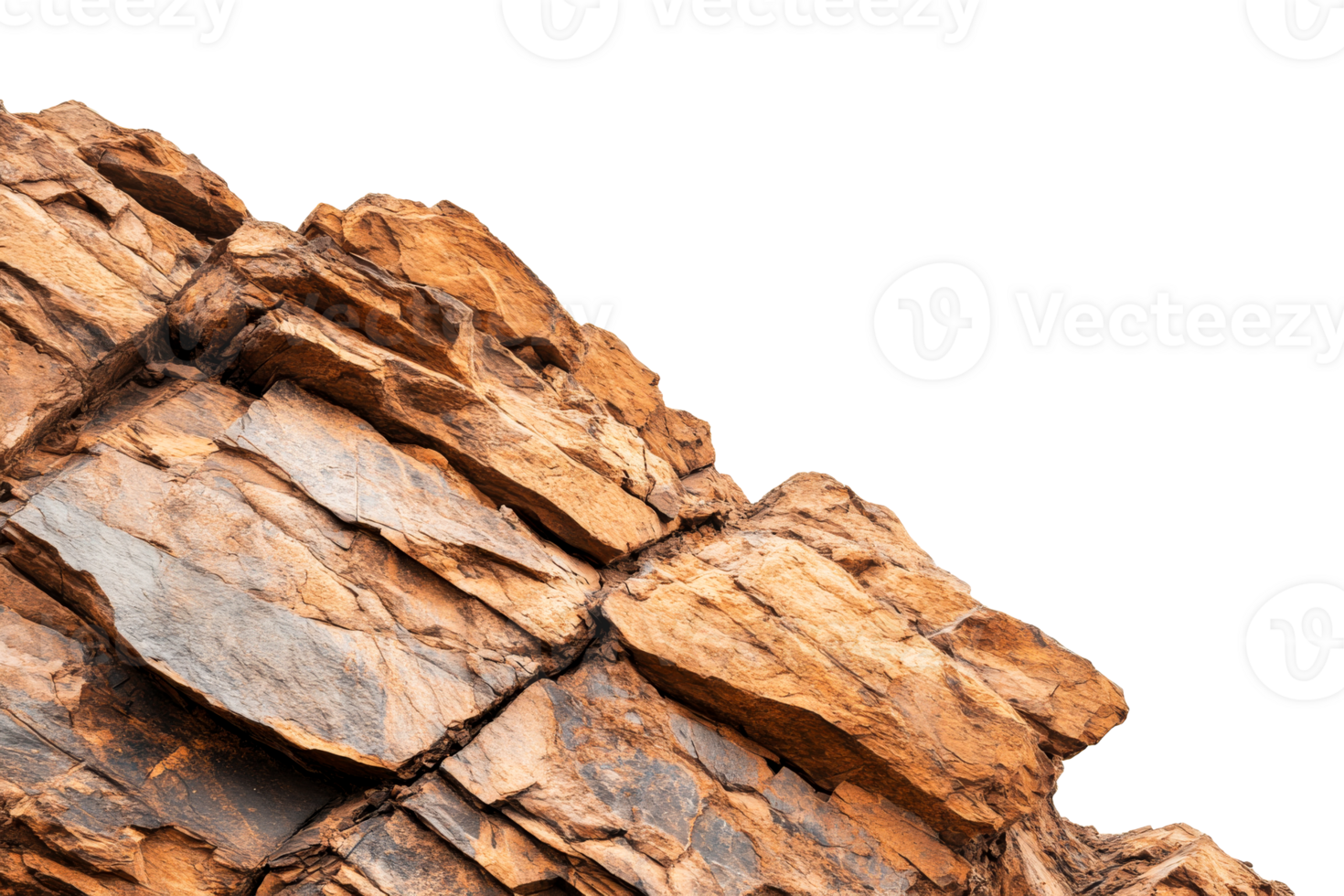 Jagged rock formation on transparent background png