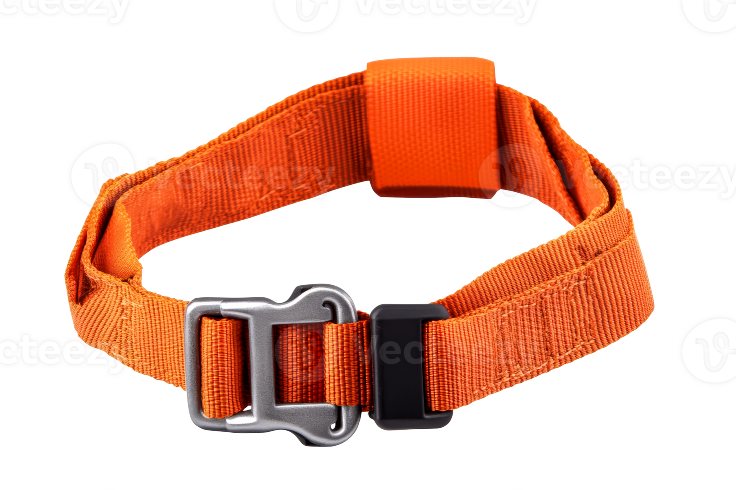 Stylish orange collar made of durable fabric for pets png