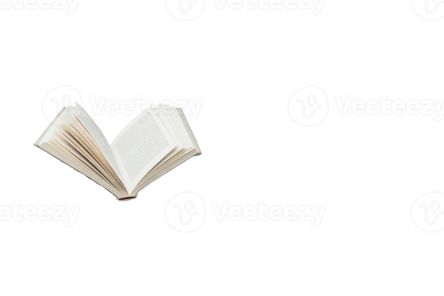 Open book with blank pages on transparent background for design png