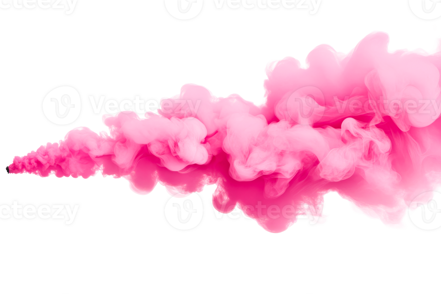 Colorful pink smoke effect with transparency for digital use png