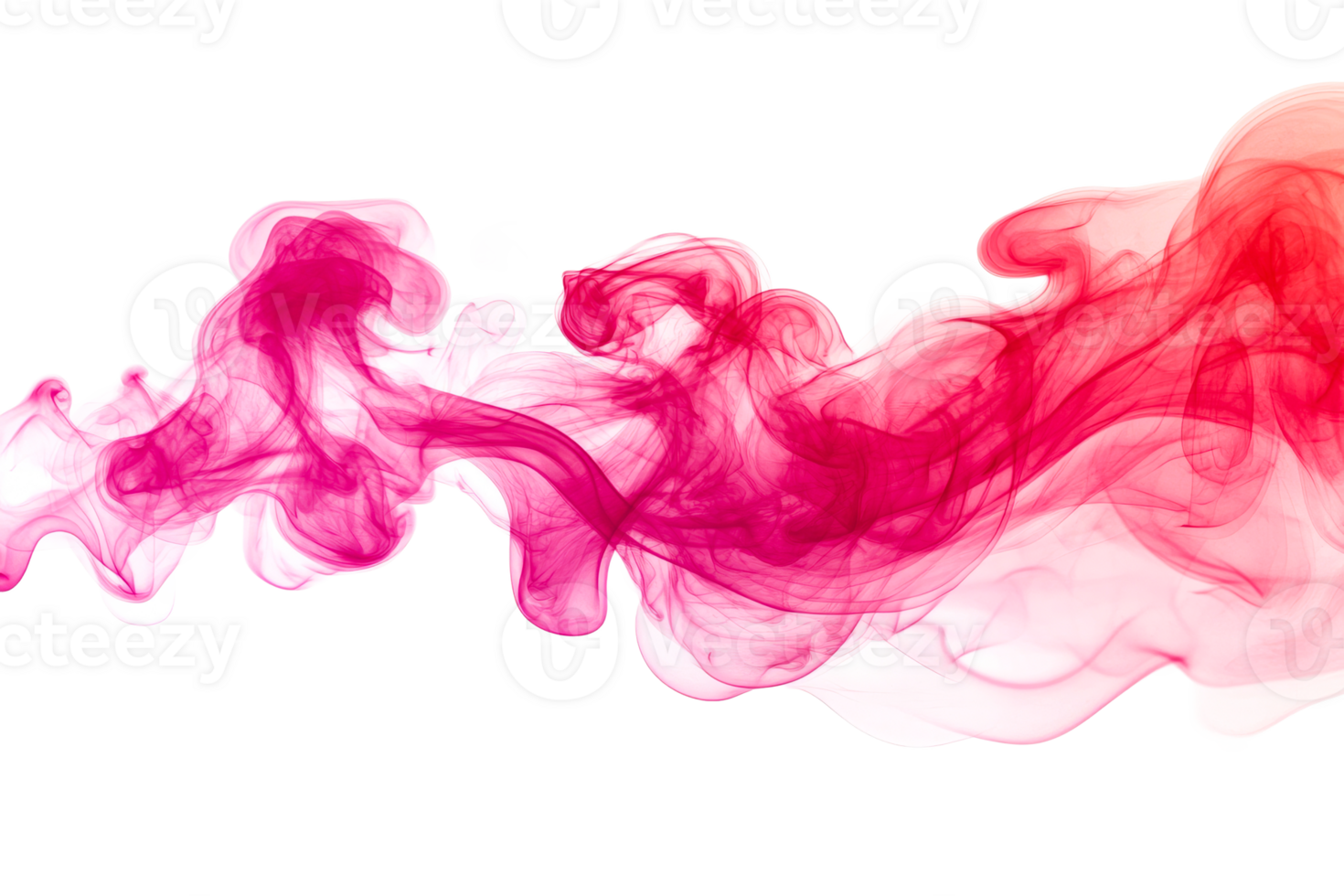 Colorful pink smoke wave on transparent background for design use png