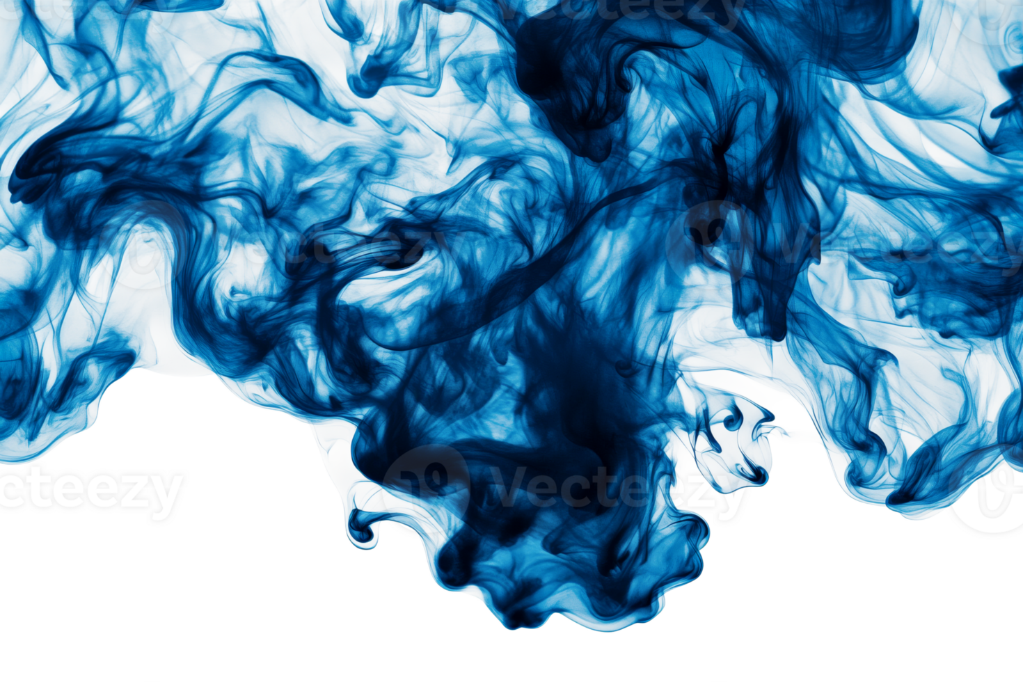 Swirling blue ink in water creates elegant abstract patterns png