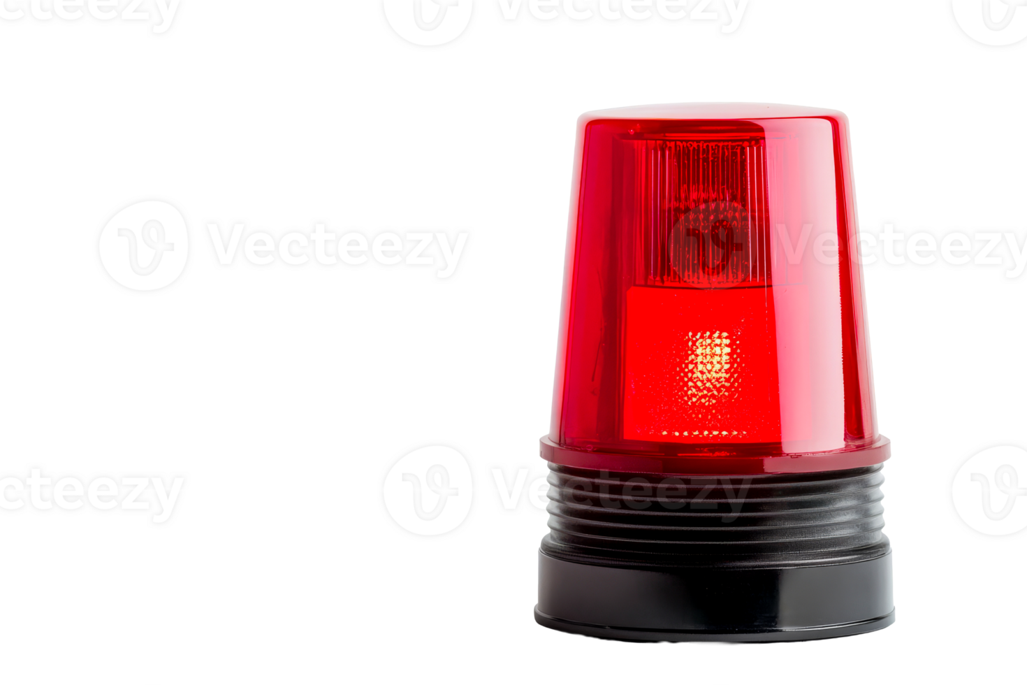 Red emergency light on transparent background for alert signaling png