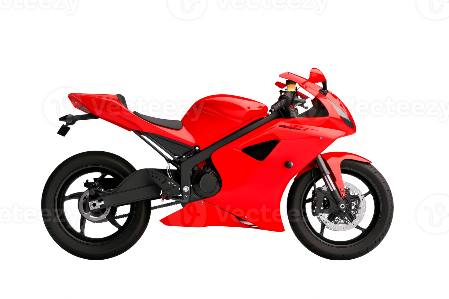 Stylish red motorcycle with sleek design and modern features png