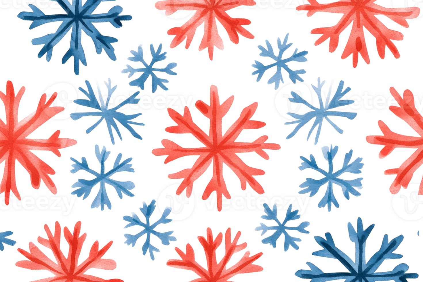 Colorful snowflakes pattern on a transparent background png