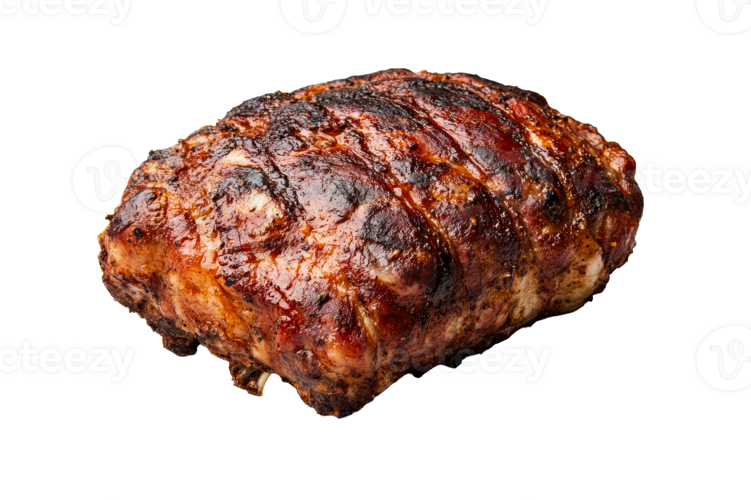 Juicy roasted meat loaf with crispy crust and spices png