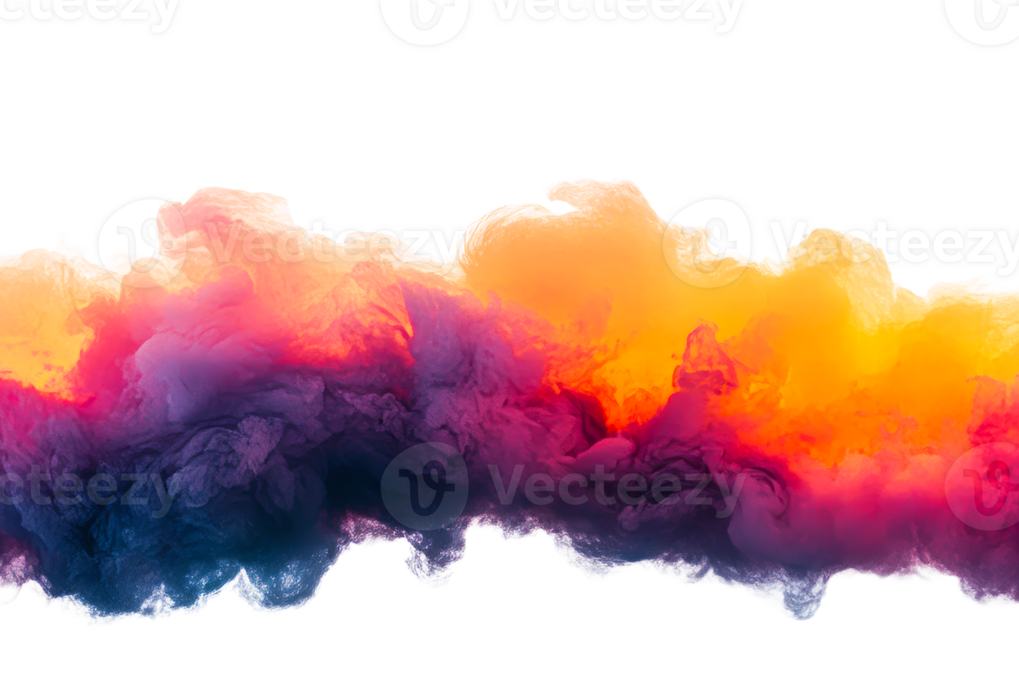 Colorful smoke wave effect in vibrant hues of orange, purple, and blue png