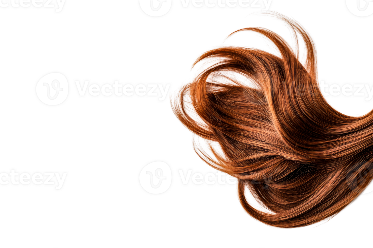 Flowing brown hair with texture on transparent background png