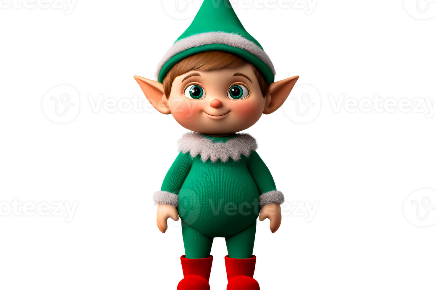 Cheerful elf character standing with a friendly smile png