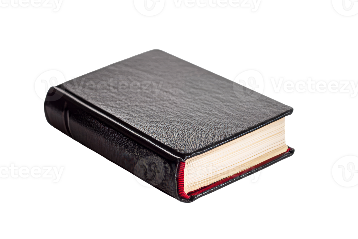 Classic black book with red edge on a transparent background png